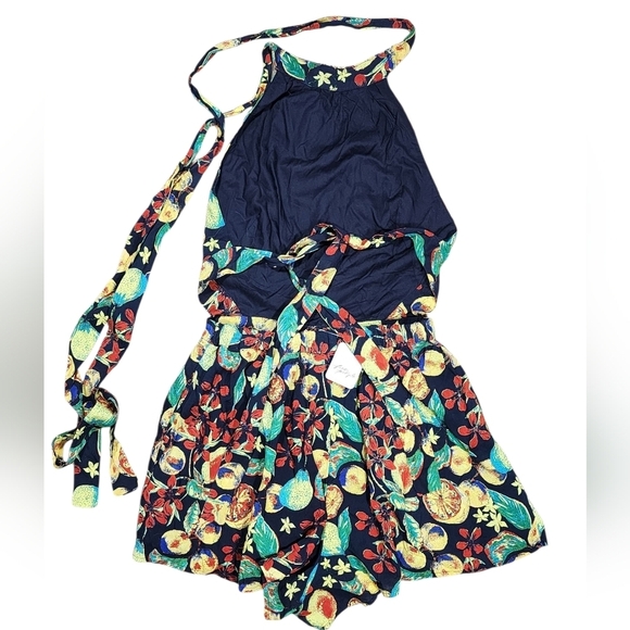 Free People NWT Coral Tide Romper Color Dark Combo - Picture 3 of 6